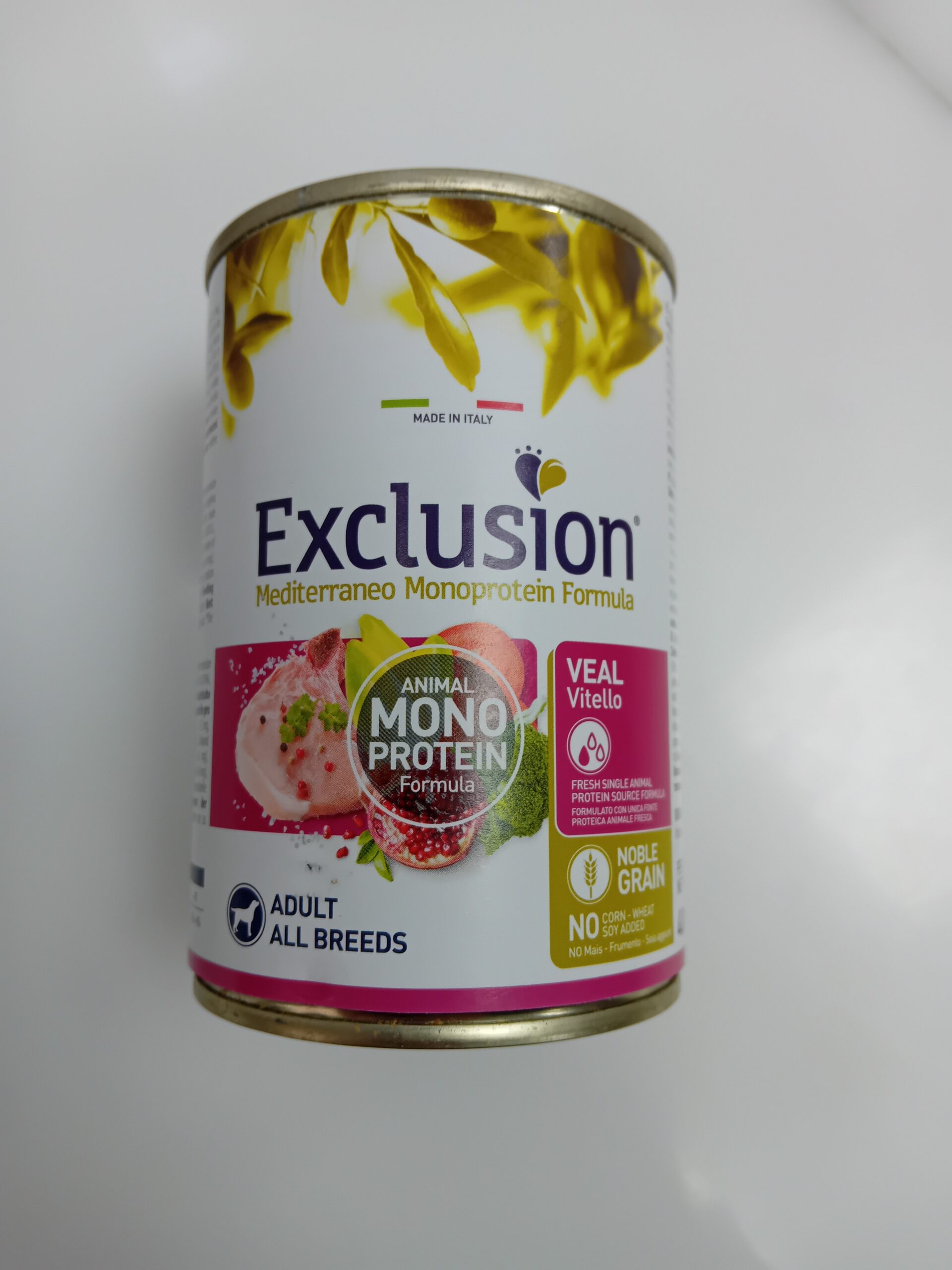 EXCLUSION DOG UMIDO LATTINA MEDITERRANEO VITELLO GR 400