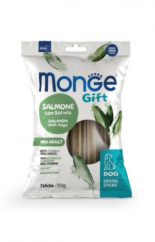 MONGE GIFT DOG STICKS SALMONE GR 120
