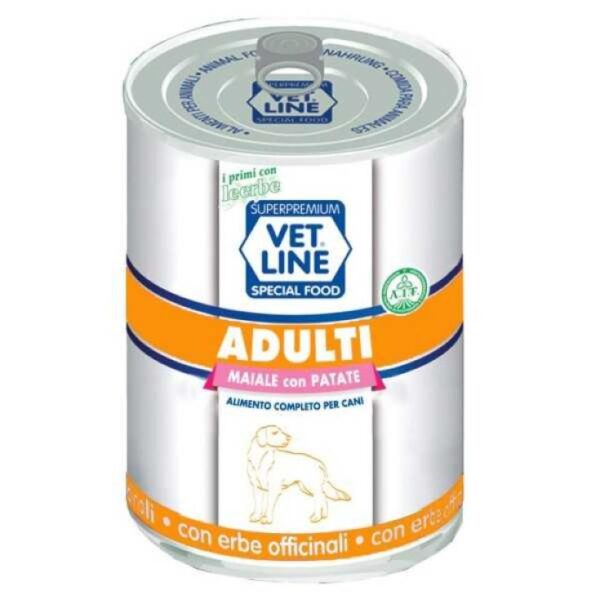 VET LINE DOG UMIDO LATTINA SALUTE ADULT PATE' SALUTE MAIALE GR 400