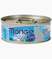 MONGE CAT UMIDO LATTINA DELICATE POLLO CALAMARI GR 80