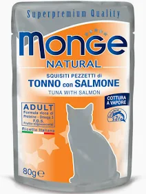 MONGE CAT UMIDO BUSTA NATURAL TONNO SALMONE GR 80