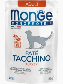 MONGE CAT UMIDO BUSTA MONOPROTEICO ADULT TACCHINO GR 85