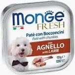 MONGE DOG UMIDO VASCHETTA FRESH AGNELLO GR 100