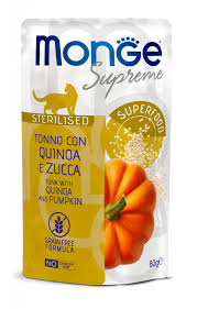 MONGE CAT UMIDO BUSTA SUPREME STERILIZED TONNO QUINOA ZUCCA GR 80
