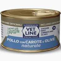 VET LINE CAT UMIDO LATTINA NATURALE AL POLLO CAROTE E OLIVE GR 70