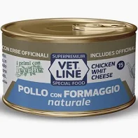 VET LINE CAT UMIDO LATTINA NATURALE AL POLLO E FORMAGGIO GR 70