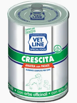 VET LINE DOG UMIDO LATTINA CRESCITA ANATRA GR 400