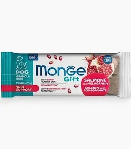 MONGE GIFT DOG SNACK GRANOLA BARS SALMONE GR 120