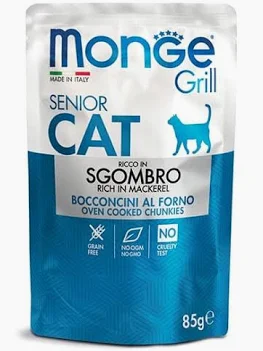 MONGE CAT UMIDO BUSTA GRILL SENIOR SGOMBRO GR 85