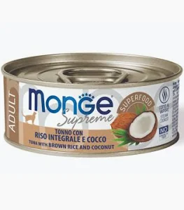 MONGE CAT UMIDO LATTINA SUPREME KITTEN TONNO RISO COCCO GR 80
