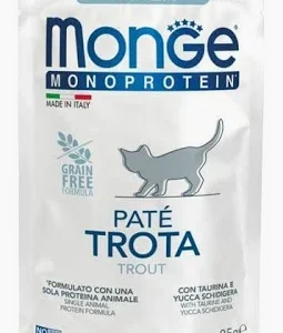 MONGE CAT UMIDO BUSTA MONOPROTEICO KITTEN TROTA GR 85