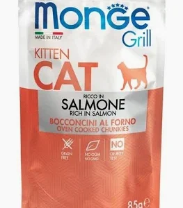 MONGE CAT UMIDO BUSTA GRILL KITTEN SALMONE GR 85