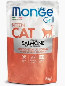 MONGE CAT UMIDO BUSTA GRILL KITTEN SALMONE GR 85