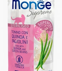 MONGE SUPREME BUSTA STERILIZED TONNO QUINOA FAGIOLI GR 80