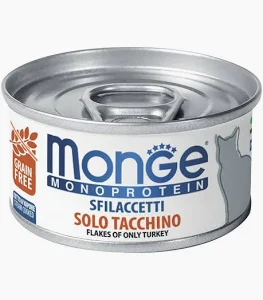 MONGE CAT UMIDO LATTINA SFILACETTI MONOPROTEICO TACCHINO GR 80