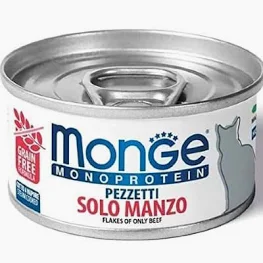 MONGE CAT UMIDO LATTINA PEZZETTI MONOPROTEICO MANZO GR 80