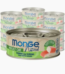 MONGE CAT UMIDO LATTINA JELLY TONNO SURIMI GR 80