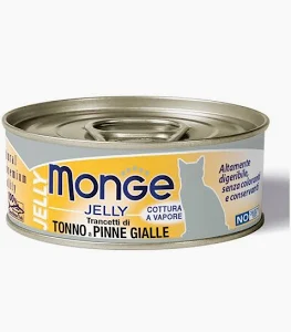MONGE CAT UMIDO LATTINA JELLY TONNO PINNE GIALLE GR 80