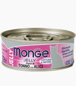 MONGE CAT UMIDO LATTINA JELLY TONNO ALICI GR 80