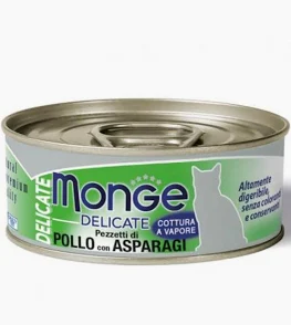 MONGE CAT UMIDO LATTINA DELICATE POLLO ASPARAGI GR 80