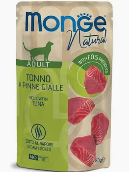 MONGE CAT UMIDO BUSTA NATURAL TONNO PINNE GIALLE GR 80