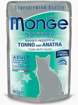 MONGE CAT UMIDO BUSTA NATURAL TONNO ANATRA GR 80
