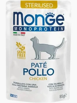 MONGE CAT UMIDO BUSTA MONOPROTEICO STERILIZED POLLO GR 85