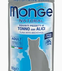 MONGE CAT UMIDO BUSTA NATURAL TONNO ALICI GR 80