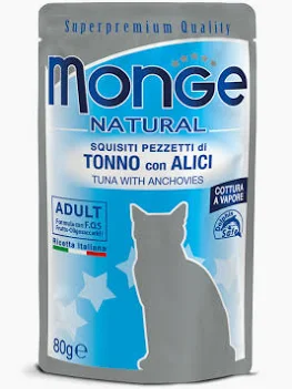MONGE CAT UMIDO BUSTA NATURAL TONNO ALICI GR 80