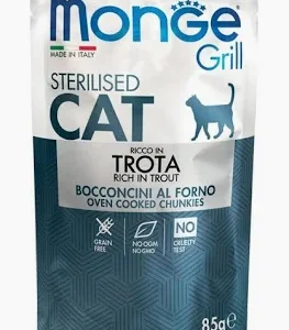 MONGE CAT UMIDO BUSTA GRILL STERILIZED TROTA GR 85