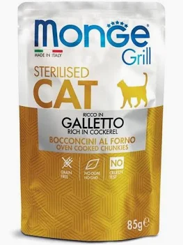 MONGE CAT UMIDO BUSTA GRILL STERILIZED GALLETTO GR 85