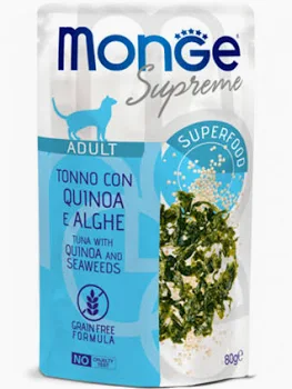 MONGE CAT UMIDO BUSTA ADULT SUPREME TONNO QUINOA ALGA GR 80