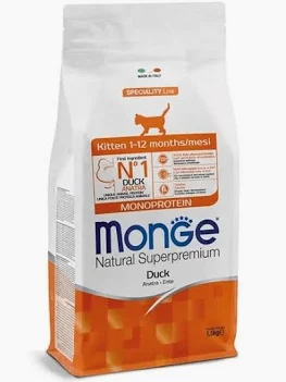 MONGE CAT SECCO KITTEN ANATRA KG 1,5