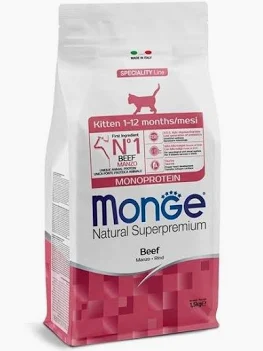 MONGE CAT SECCO KITTEN MANZO KG 1,5