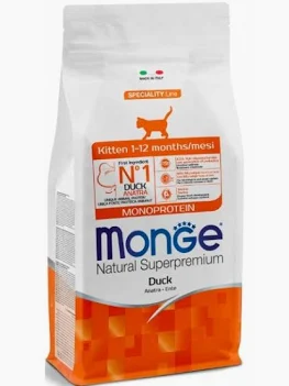 MONGE CAT SECCO KITTEN ANATRA GR 400