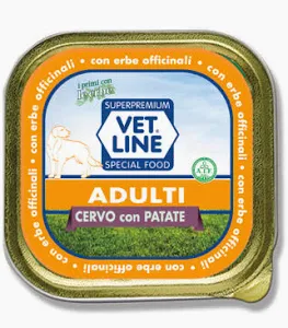VET LINE DOG UMIDO VASCHETTA ADULT PATE' CERVO GR 150