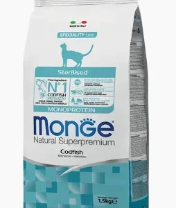 MONGE CAT SECCO STERILIZED MERLUZZO KG 1,5