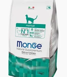 MONGE CAT SECCO HAIRBALL KG 1,5