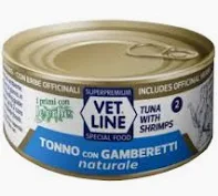 VET LINE CAT UMIDO LATTINA NATURALE AL TONNO E GAMBERETTI GR 150