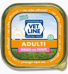 VET LINE DOG UMIDO VASCHETTA ADULT PATE' MAIALE GR 150
