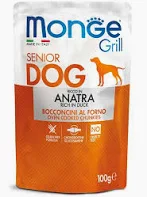 MONGE DOG UMIDO BUSTA GRILL SENIOR ANATRA GR 100