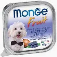 MONGE DOG UMIDO VASCHETTA FRUIT TACCHINO MIRTILLO GR 100