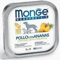 MONGE DOG UMIDO VASCHETTA MONOPROTEIN GRAIN FREE POLLO ANANAS GR 150