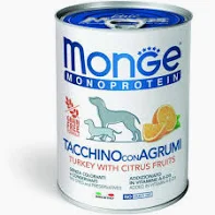MONGE DOG UMIDO LATTINA FRUITS TACCHINO AGRUMI GR 400