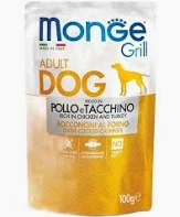 MONGE DOG UMIDO BUSTA GRILL POLLO E TACCHINO GR 100