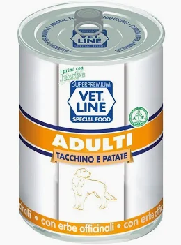 VET LINE DOG UMIDO LATTINA ADULT PATE' TACCHINO GR 400