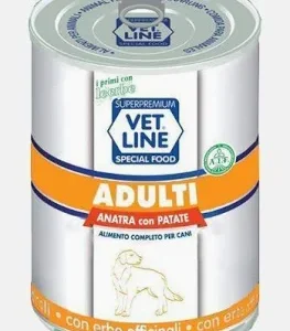 VET LINE DOG UMIDO LATTINA ADULT PATE' ANATRA GR 400