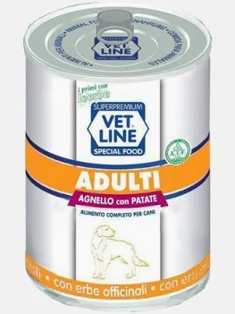 VET LINE DOG UMIDO LATTINA ADULT PATE' AGNELLO GR 400