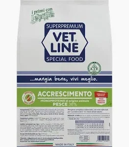 VET LINE DOG SECCO ACCRESCIMENTO PESCE KG 12,5