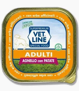 VET LINE DOG UMIDO VASCHETTA SALUTE ADULT PATE' AGNELLO GR 150